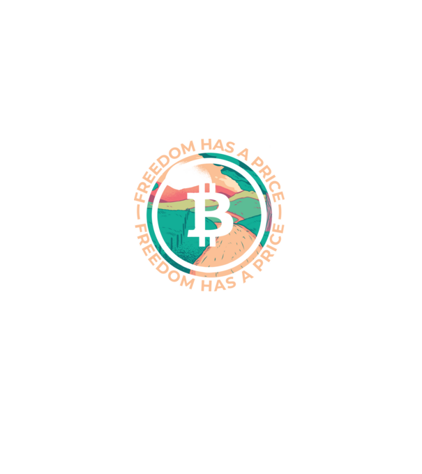 Libertatea are preț Bitcoin model negru pe tricou
