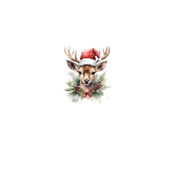 Festive Reindeer model alb pe tricou