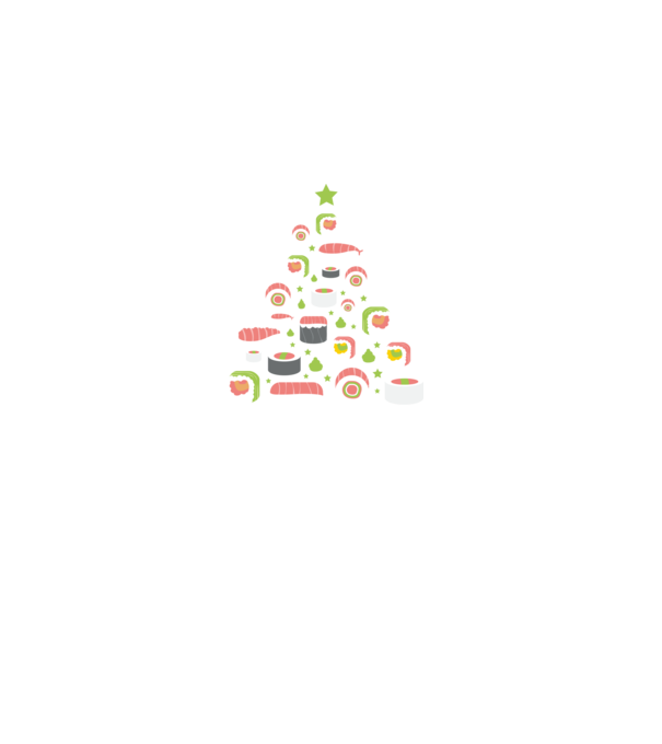 Pom de Crăciun Sushi model albastru închis pe tricou