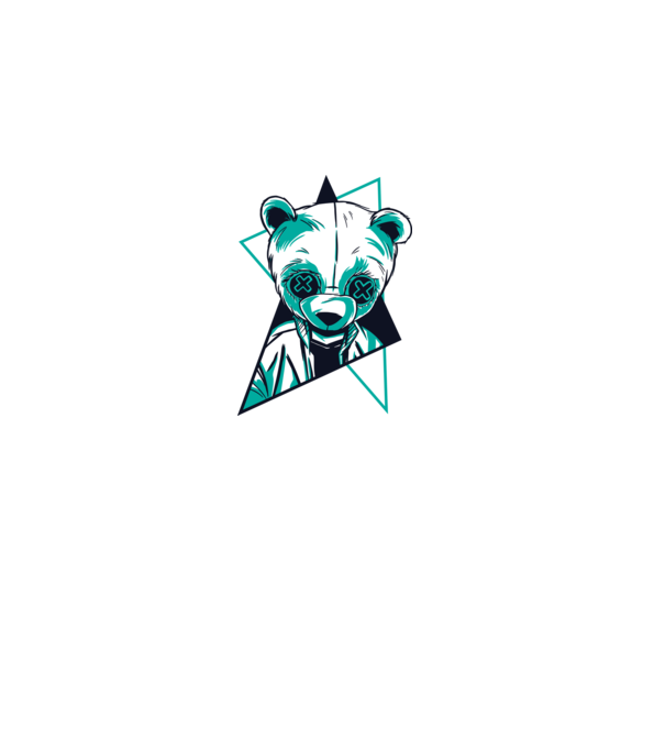 Panda Neon model nisipiu pe tricou
