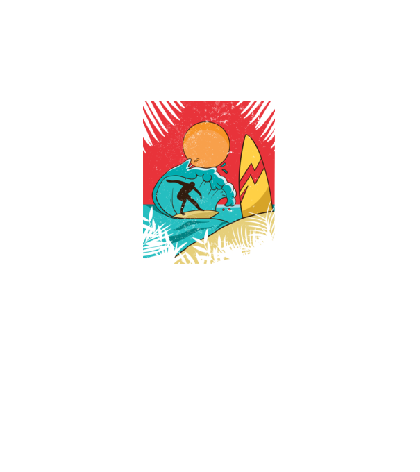 Afiș Surf model negru pe tricou