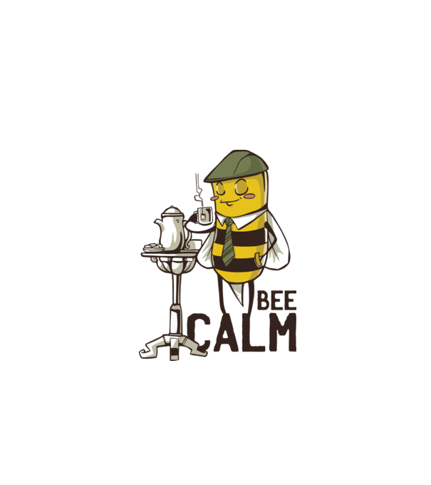 Bee Calm - Fii răbdător Albinuță model gri pe tricou