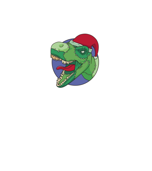 T-rex Santa model alb pe tricou