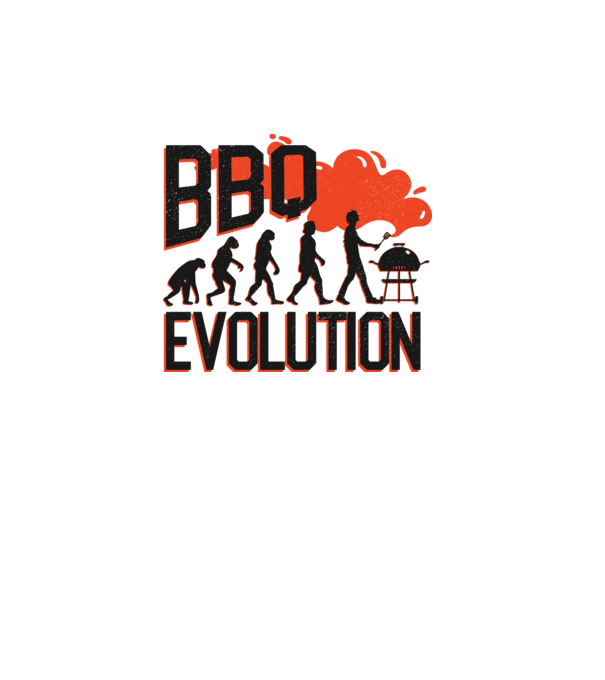 BBQ Evoluție Grătar model alb pe tricou