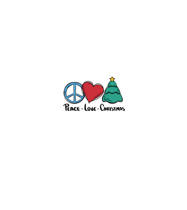 Peace Love Crăciun model alb/roșu pe tricou