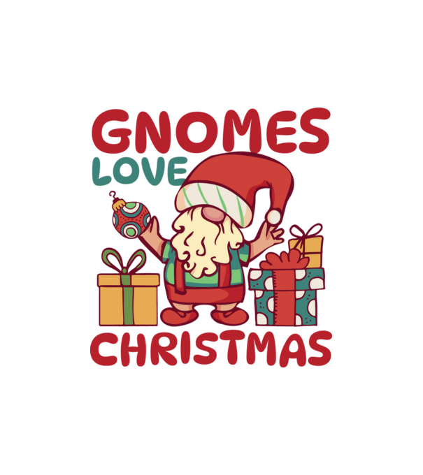 Gnomes LOVE Christmas model nisipiu pe tricou