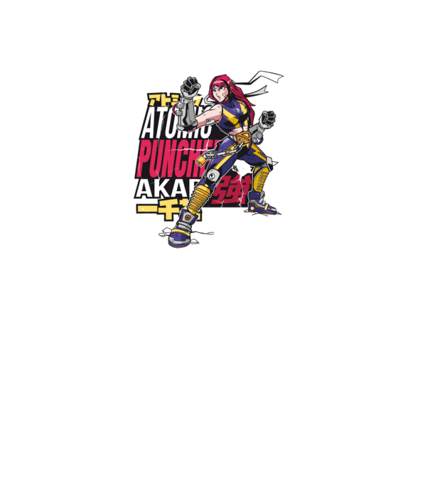 Anime fată Războinic model albastru deschis pe tricou