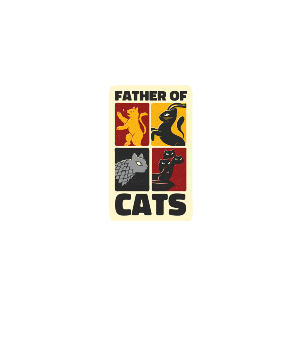 Father of Cats Game of Thrones parodie model negru pe tricou