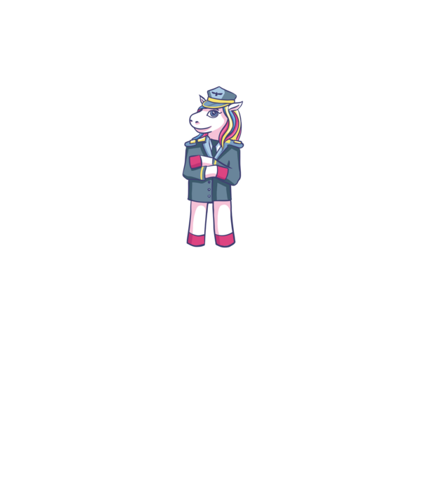 Unicorn Pilot model negru pe tricou