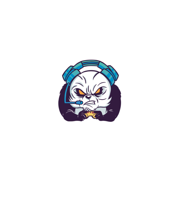 Gamer Panda model alb pe tricou