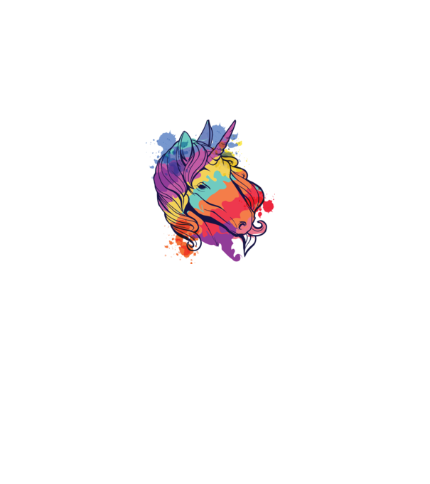 Curcubeu colorat Unicorn tricou model alb pe tricou