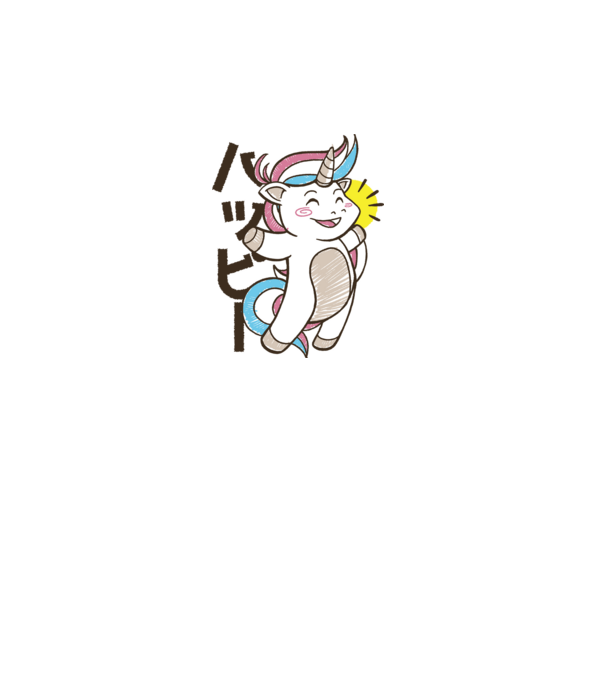 Kawaii unicorn model alb pe tricou
