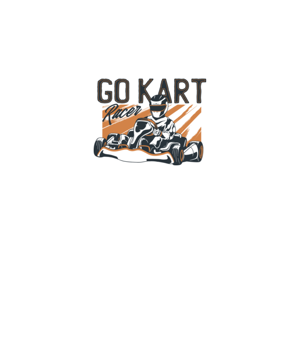 Concurent Go-kart model alb pe tricou