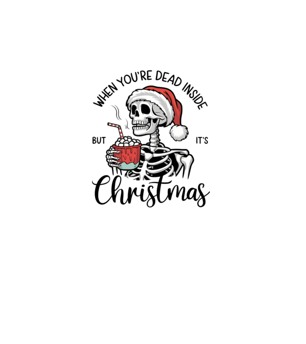 Dead inside, but it's christmas Alb model alb pe tricou