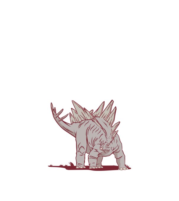 Stegosaurus dinozaur model nisipiu pe tricou