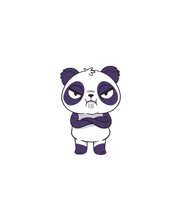 Panda furios model turcoaz pe tricou