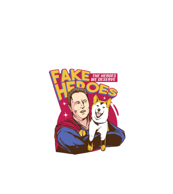Fake Hero Elon Musk model negru pe tricou