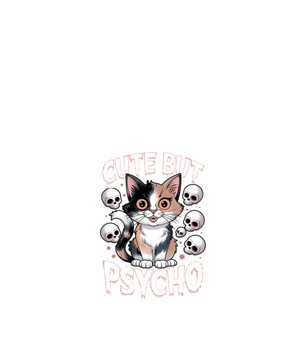 Cute, but Psycho pisică Negru model negru pe tricou