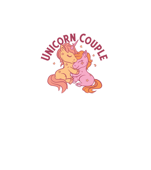 Pereche Unicorn model alb pe tricou
