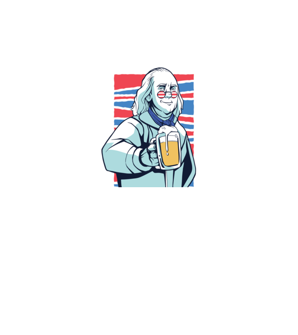 Benjamin Franklin Beer model alb pe tricou