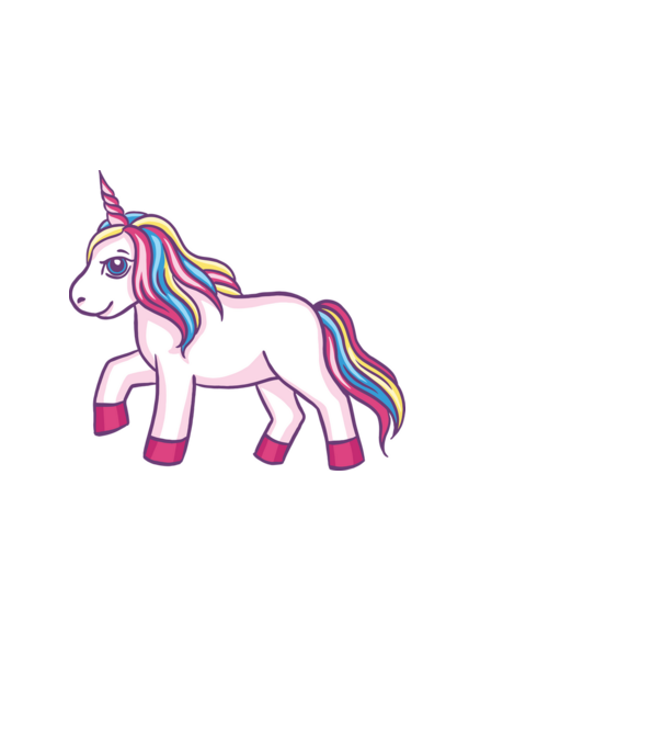 Unicorn drăguț model negru pe tricou