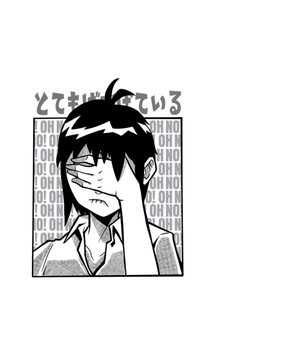 Cap Anime model alb pe tricou