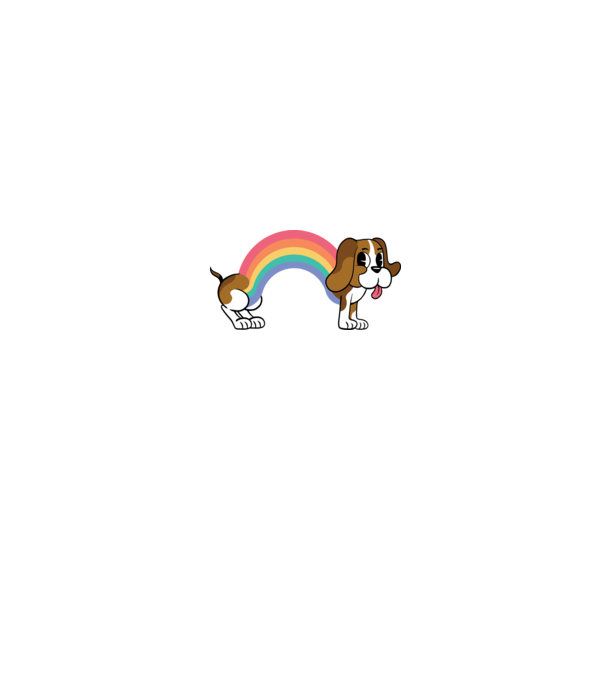 Beagle curcubeu model roz deschis pe tricou