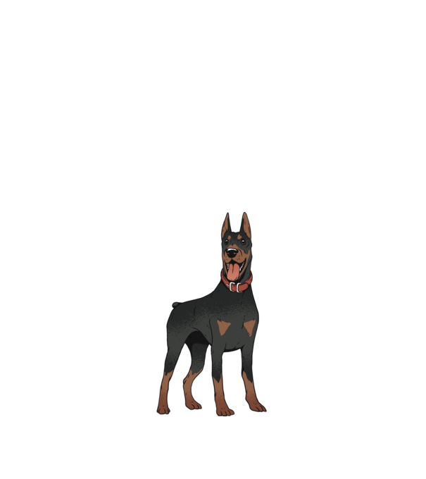 Tricou cu câine dobermann model nisipiu pe tricou