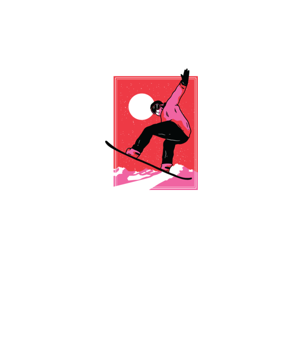 Snowboard poster model albastru închis pe tricou