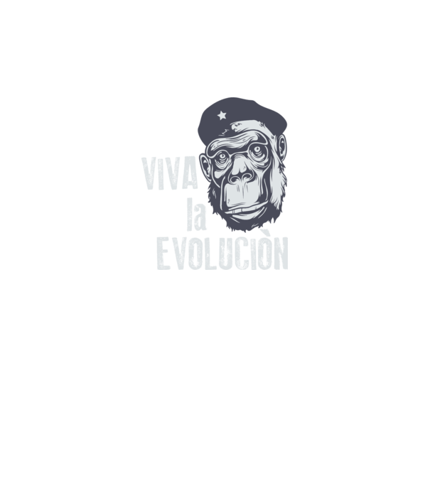 Viva La Evolucion model gri închis pe tricou