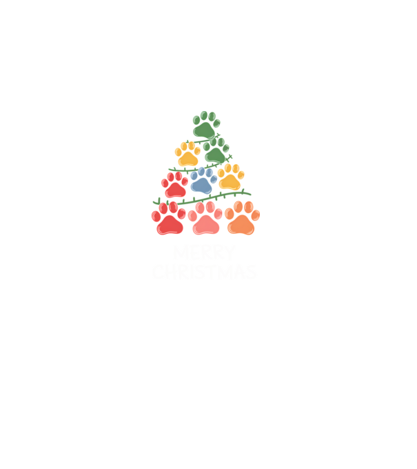 Merry Christmas Paws Negru model negru pe tricou