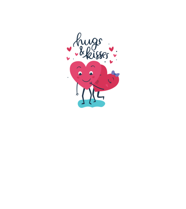 'Hugs and Kisses Tricou drăguț pentru Valentine''s Day' model dusty pink pe tricou