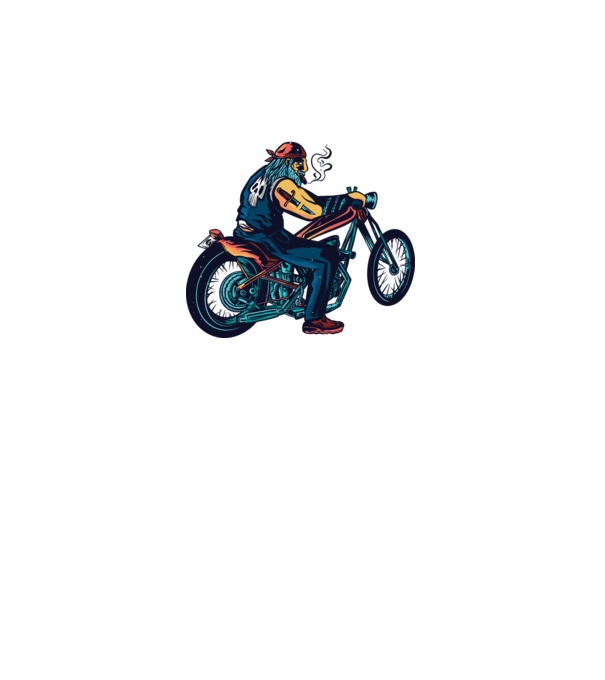 Motociclist Chopper model alb pe tricou