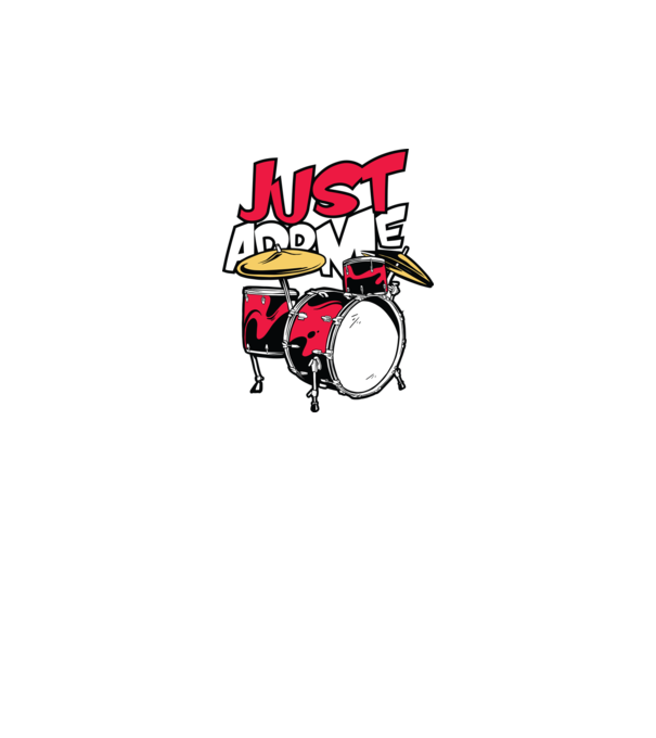 Just add me Drums model gri pe tricou