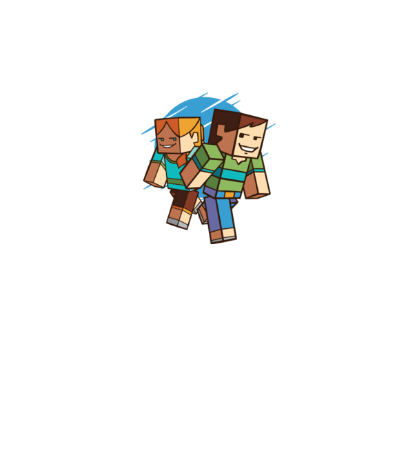 Caractere Minecraft model alb pe tricou