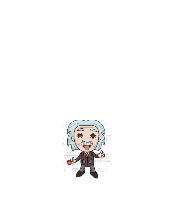 Caricatură Einstein model negru pe tricou