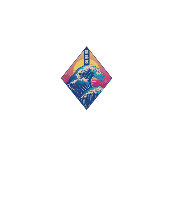 Vaporwave Val model alb pe tricou
