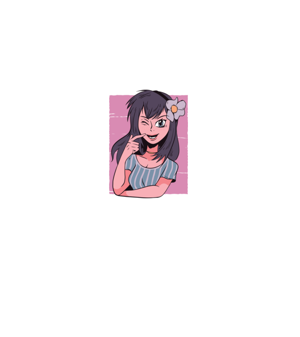 Fată Anime model negru pe tricou