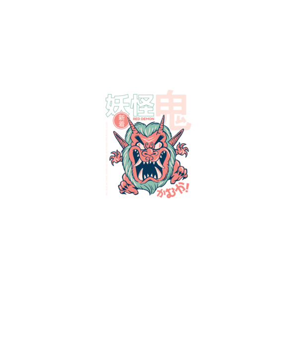 Oni Yokai Anime model negru pe tricou