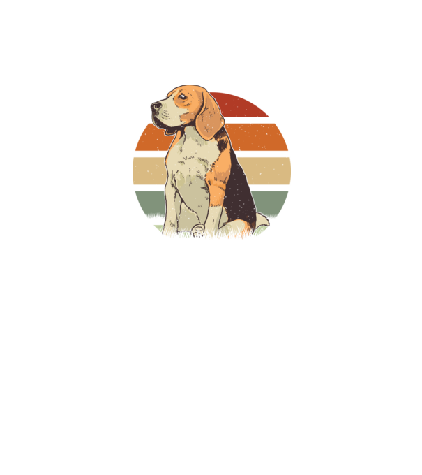 Beagle Retro Sunset model negru pe tricou