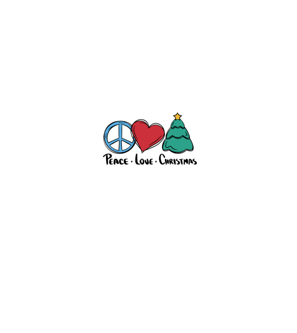 Peace Love Crăciun model alb pe tricou