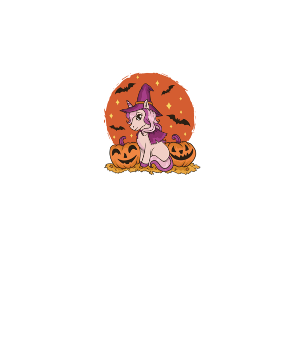Unicorn Halloween model negru pe tricou