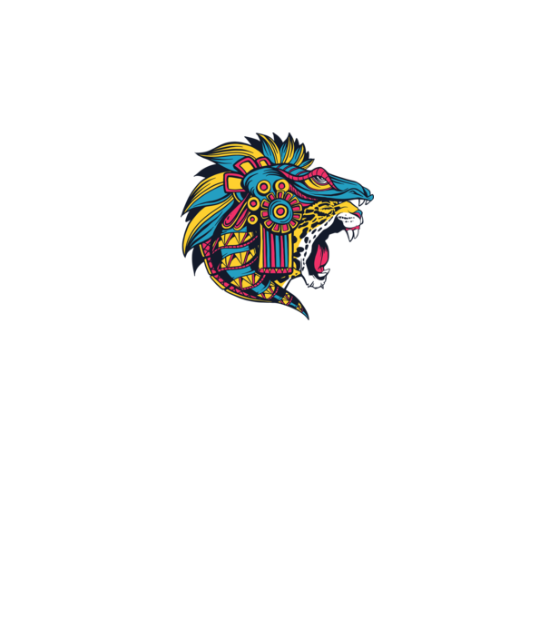 Aztec Jaguar model alb pe tricou
