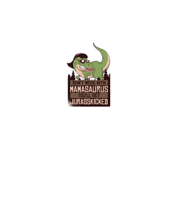 Mamasaurus tricou cu dinozaur model alb pe tricou