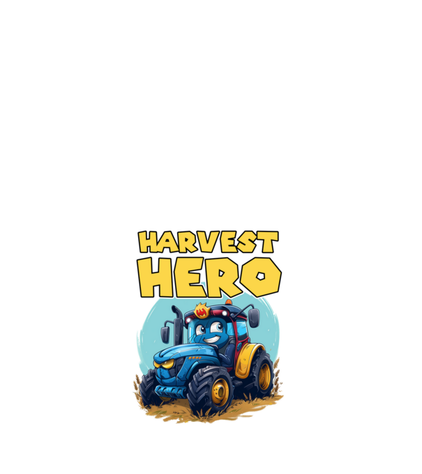 Harvest Hero Tractor model alb pe tricou