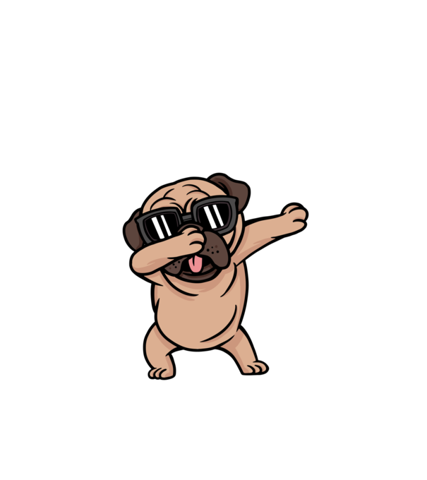 Pug DAB model turcoaz pe tricou