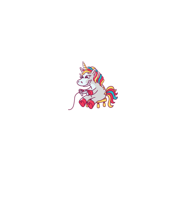 Gamer Unicorn model gri pe tricou