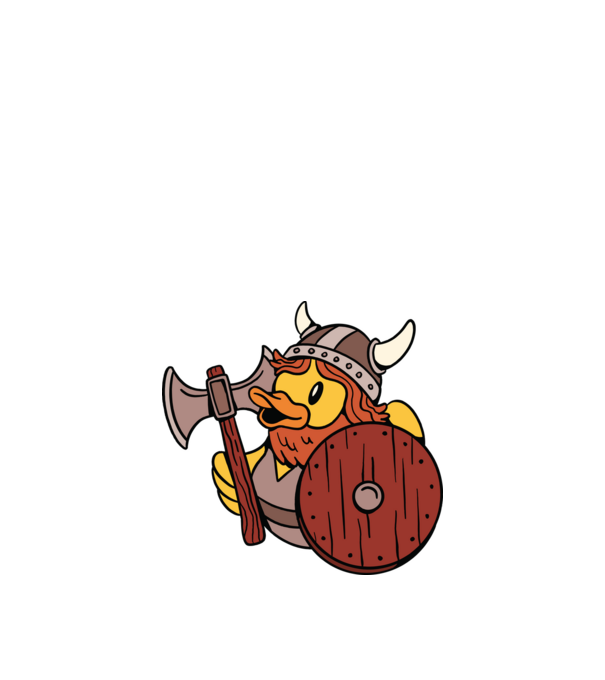 Rățușcă de cauciuc Viking model nisipiu pe tricou