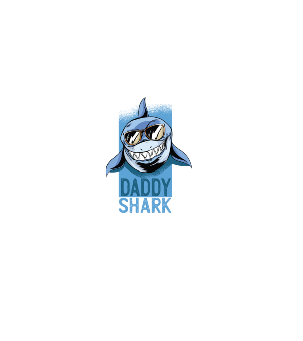 Daddy Shark tricou pentru tata model negru pe tricou