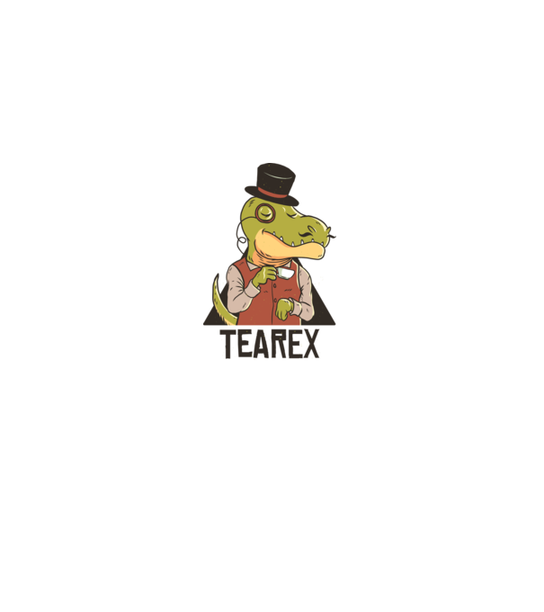 Tea Rex dinozaur cu ceai model gri pe tricou